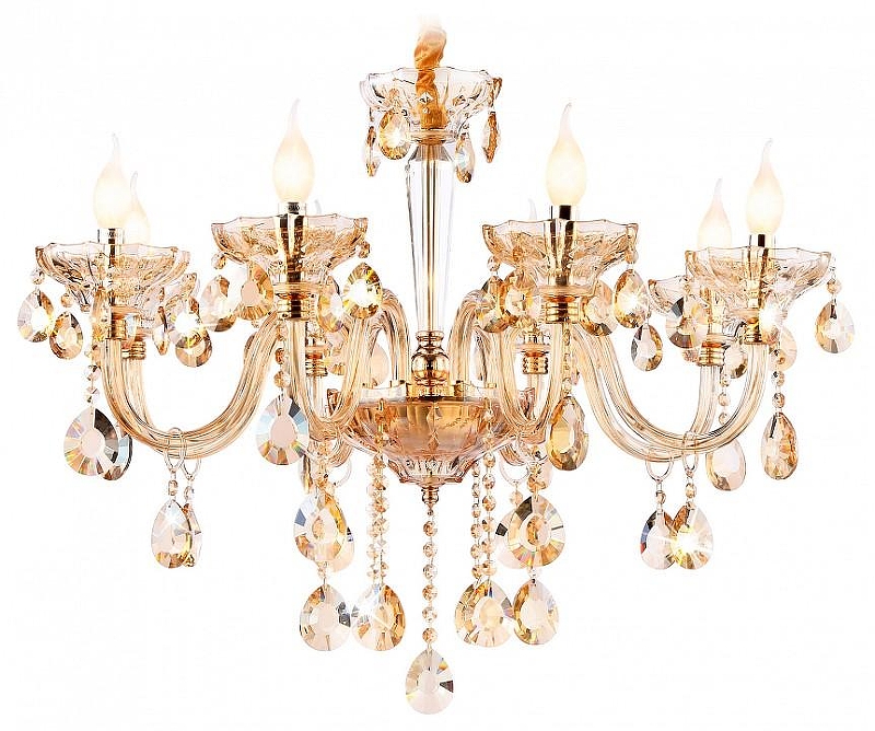 Люстра Ambrella Light TR TR4907 цвет плафона/подвески Янтарный, цвет арматуры Золото, Прозрачный