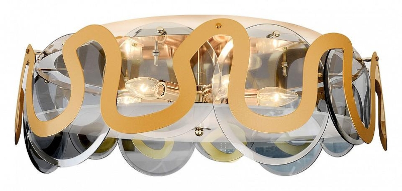 Люстра Ambrella Light TR TR5328 цвет плафона/подвески Светло-серый, цвет арматуры Золото