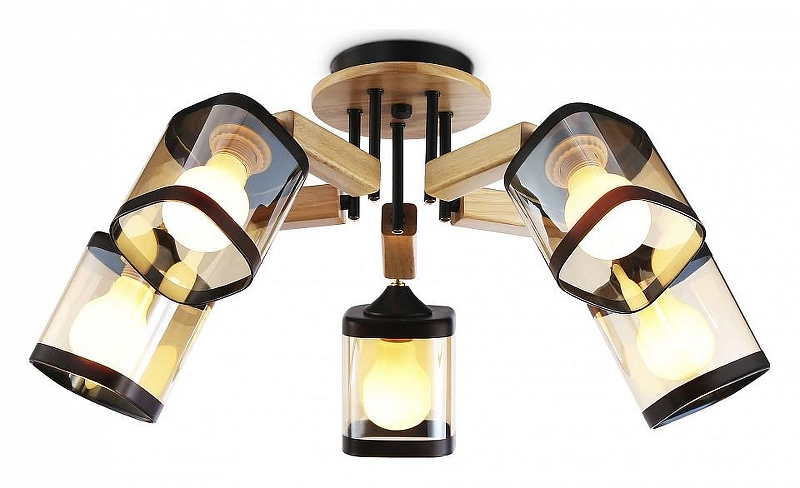 Люстра Ambrella Light TR TR9529 цвет плафона/подвески Черный, Оранжевый, цвет арматуры Коричневый, Черный
