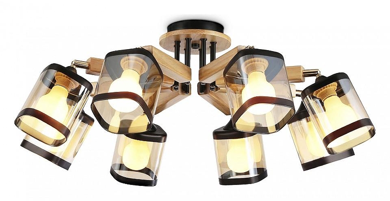 Люстра Ambrella Light TR TR9530 цвет плафона/подвески Черный, Оранжевый, цвет арматуры Коричневый, Черный