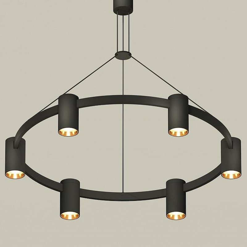 Люстра Ambrella Light XB XB9022152 цвет плафона/подвески Черный, Золото, цвет арматуры Черный