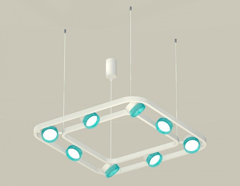Люстра Ambrella Light XB XB9177201 цвет плафона/подвески Голубой, цвет арматуры Белый