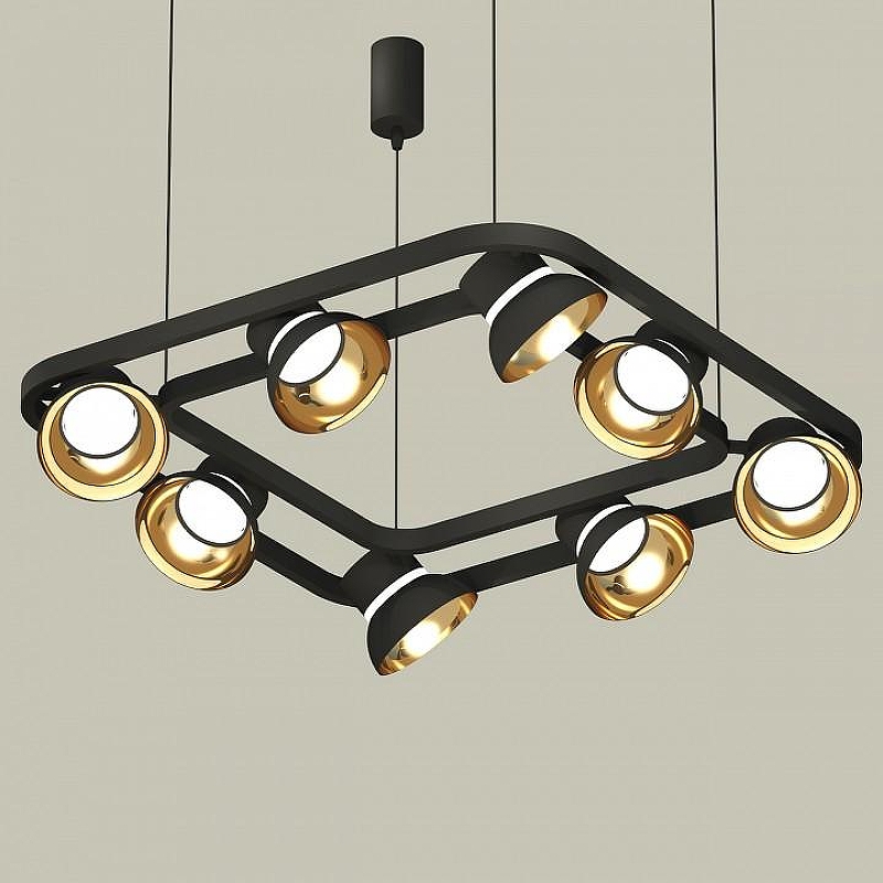 Люстра Ambrella Light XB XB9182081 цвет плафона/подвески Золото, Черный, цвет арматуры Черный