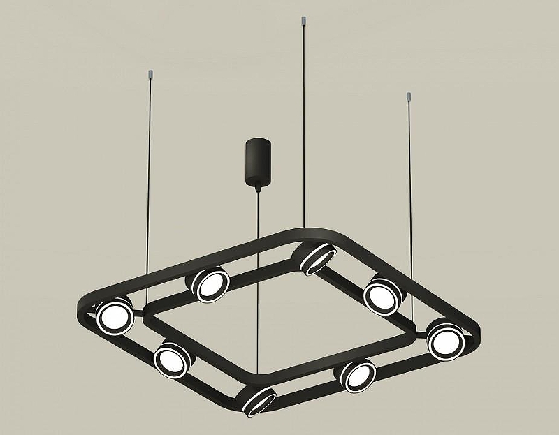 Люстра Ambrella Light XB XB9182151 цвет плафона/подвески Белый, Черный, цвет арматуры Черный