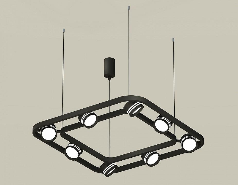 Люстра Ambrella Light XB XB9182153 цвет плафона/подвески Белый, Черный, цвет арматуры Черный