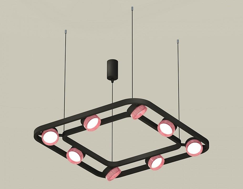 Люстра Ambrella Light XB XB9182201 цвет плафона/подвески Розовый, цвет арматуры Черный