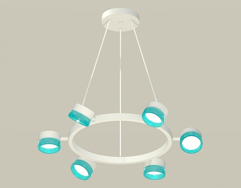 Люстра Ambrella Light XB XB9191251 цвет плафона/подвески Голубой, цвет арматуры Белый