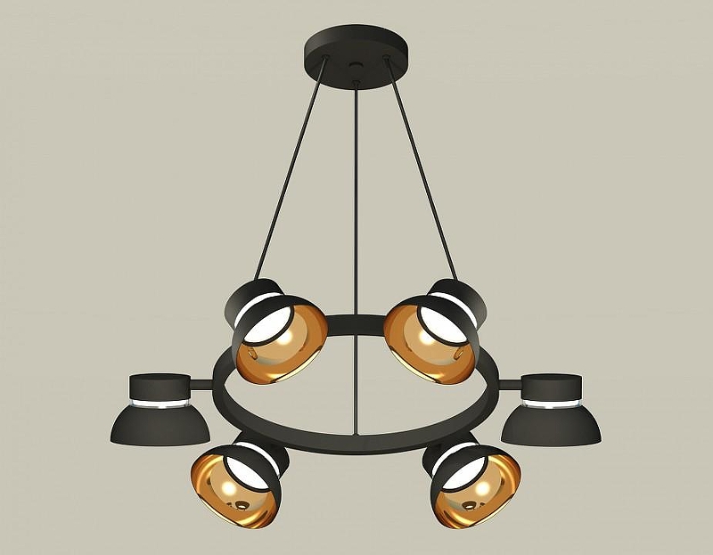 Люстра Ambrella Light XB XB9193101 цвет плафона/подвески Золото, Черный, цвет арматуры Черный