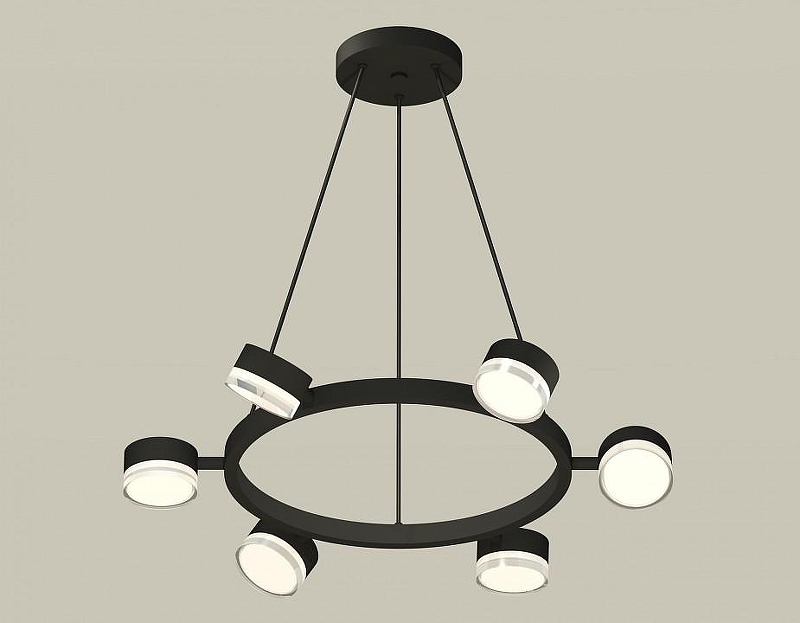 Люстра Ambrella Light XB XB9193203 цвет плафона/подвески Белый, Прозрачный, цвет арматуры Черный