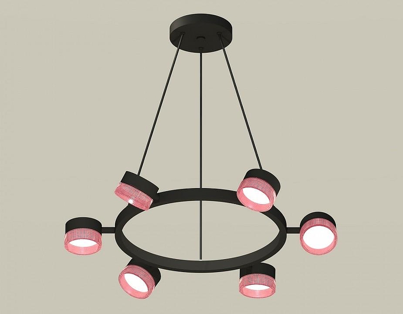 Люстра Ambrella Light XB XB9193251 цвет плафона/подвески Розовый, цвет арматуры Черный
