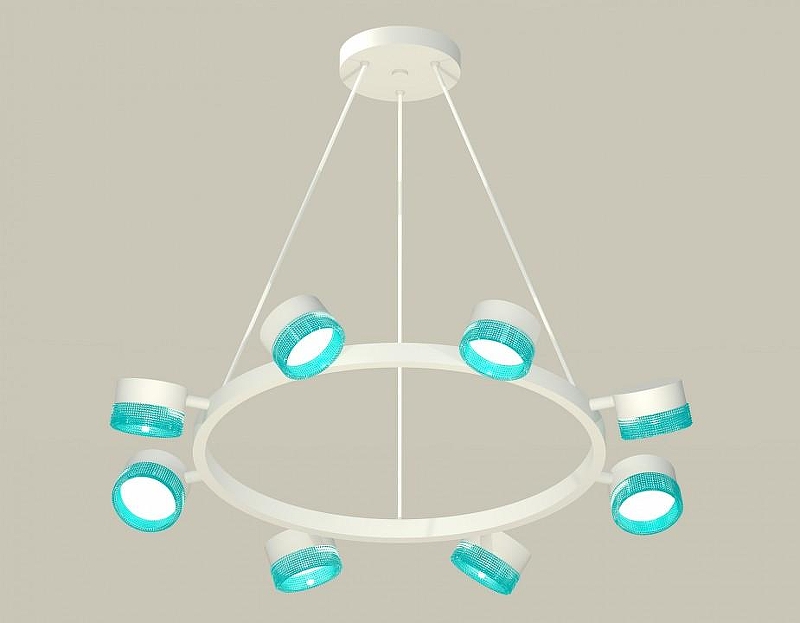 Люстра Ambrella Light XB XB9195251 цвет плафона/подвески Голубой, цвет арматуры Белый
