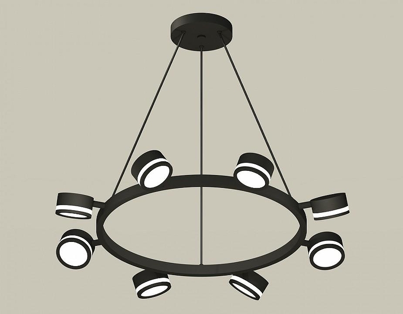 Люстра Ambrella Light XB XB9198200 цвет плафона/подвески Белый, Черный, цвет арматуры Черный