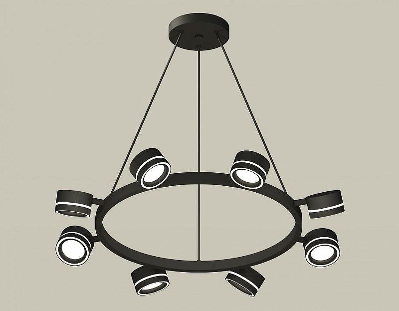 Люстра Ambrella Light XB XB9198201 цвет плафона/подвески Белый, Черный, цвет арматуры Черный