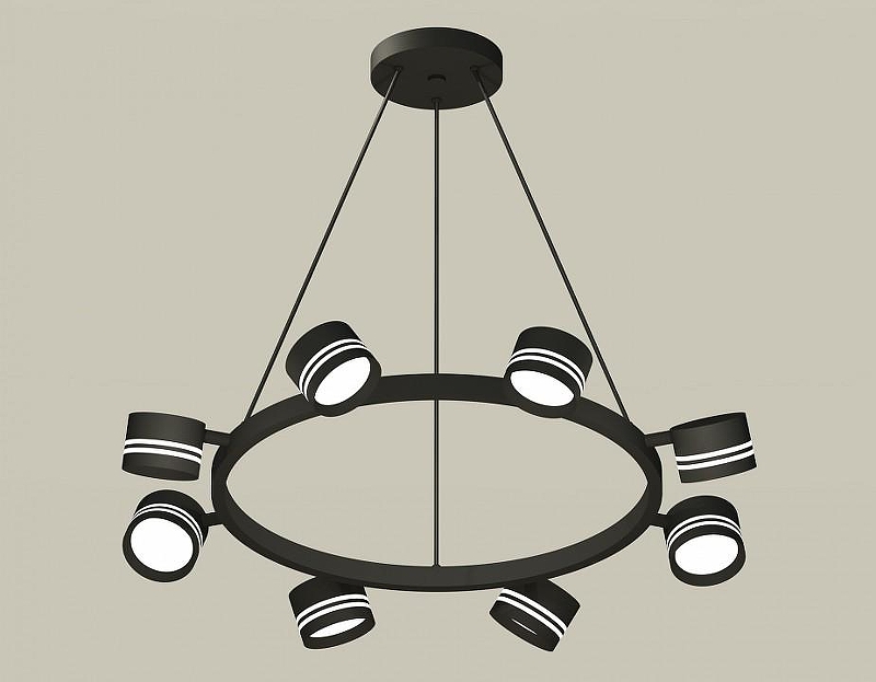 Люстра Ambrella Light XB XB9198202 цвет плафона/подвески Белый, Черный, цвет арматуры Черный