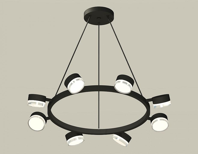 Люстра Ambrella Light XB XB9198203 цвет плафона/подвески Белый, Прозрачный, цвет арматуры Черный