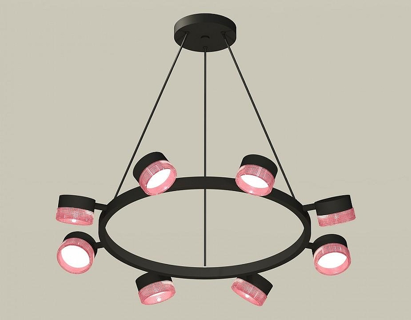 Люстра Ambrella Light XB XB9198251 цвет плафона/подвески Розовый, цвет арматуры Черный