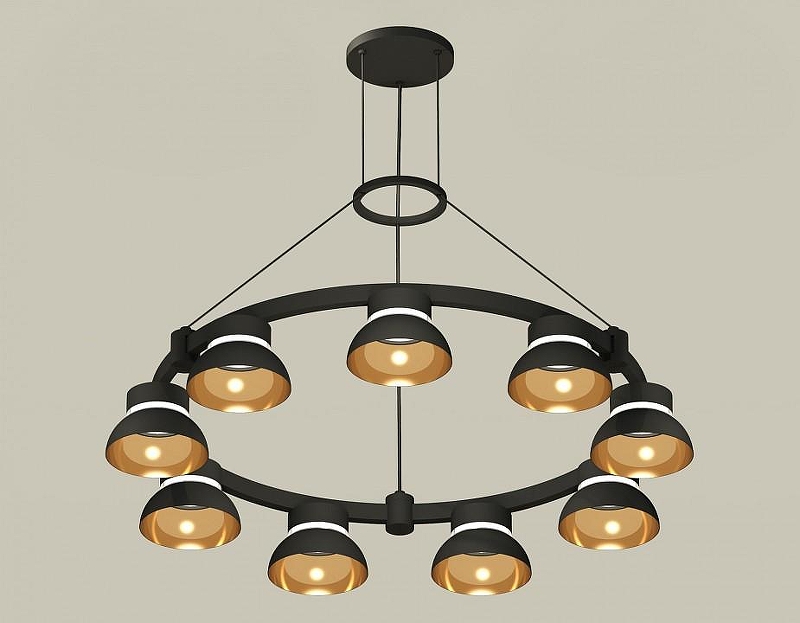 Люстра Ambrella Light XR XR92051702 цвет плафона/подвески Золото, Черный, цвет арматуры Черный