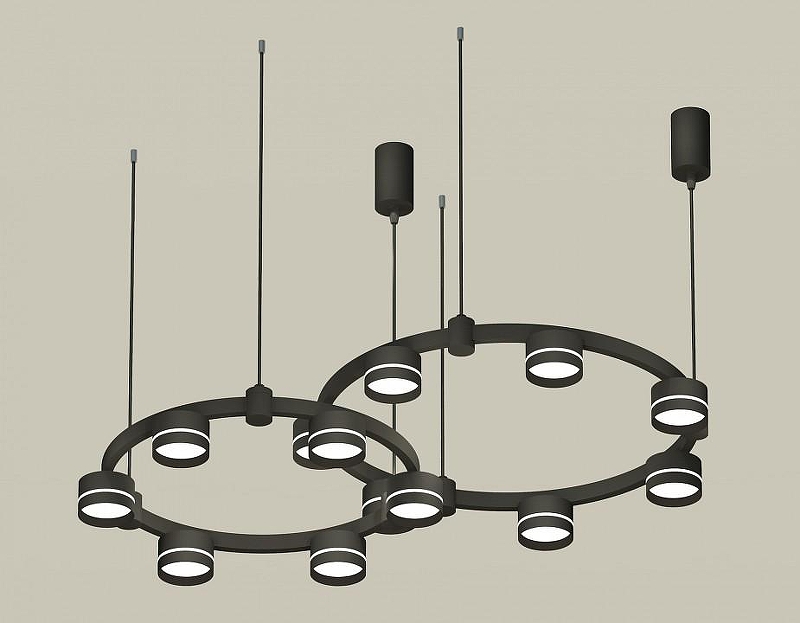 Люстра Ambrella Light XR XR92091005 цвет плафона/подвески Белый, Черный, цвет арматуры Черный