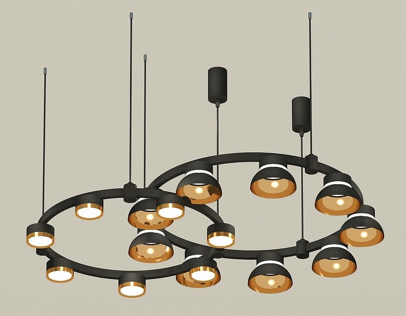 Люстра Ambrella Light XR XR92091110 цвет плафона/подвески Золото, Черный, цвет арматуры Черный
