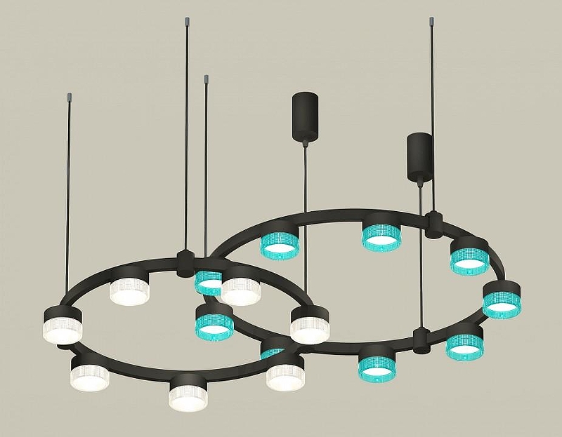 Люстра Ambrella Light XR XR92091300 цвет плафона/подвески Голубой, Прозрачный, цвет арматуры Черный