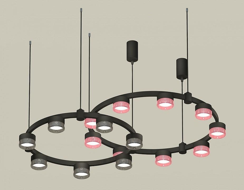 Люстра Ambrella Light XR XR92091310 цвет плафона/подвески Розовый, цвет арматуры Черный