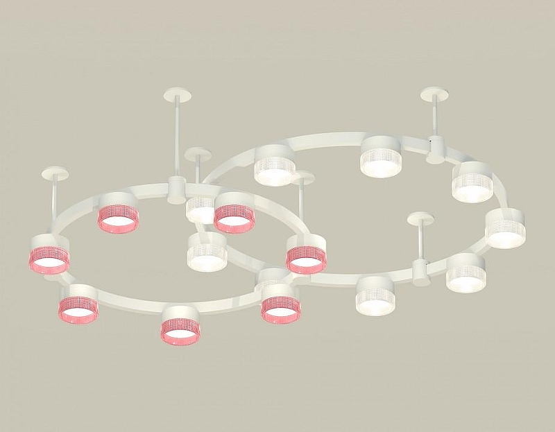 Люстра Ambrella Light XR XR92211210 цвет плафона/подвески Прозрачный, Розовый, цвет арматуры Белый