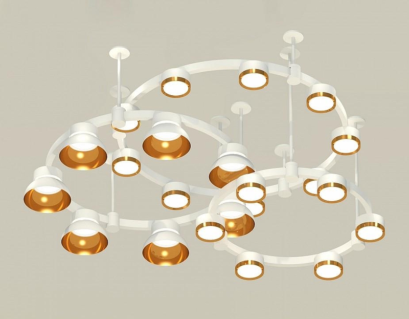 Люстра Ambrella Light XR XR92212001 цвет плафона/подвески Белый, Золото, Прозрачный, цвет арматуры Белый