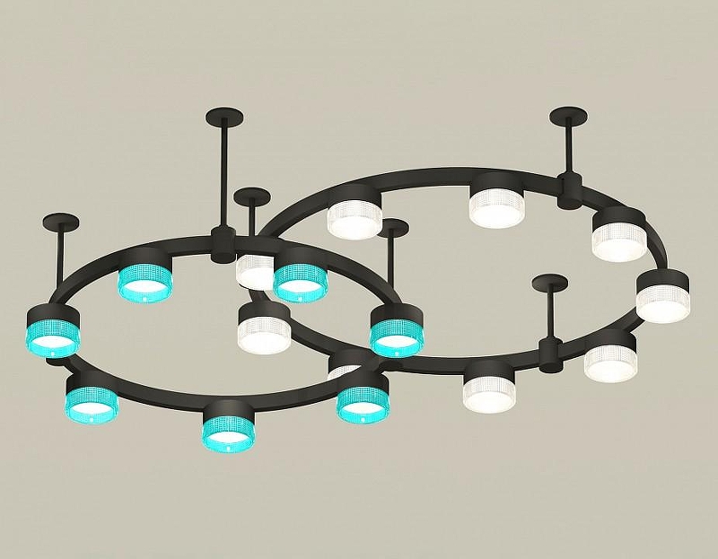 Люстра Ambrella Light XR XR92221210 цвет плафона/подвески Голубой, Прозрачный, цвет арматуры Черный