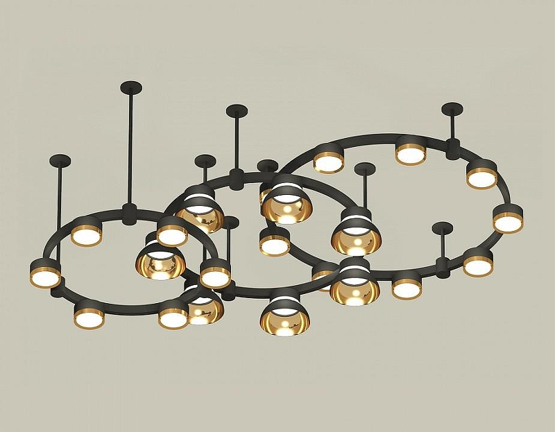 Люстра Ambrella Light XR XR92222001 цвет плафона/подвески Золото, Черный, цвет арматуры Черный