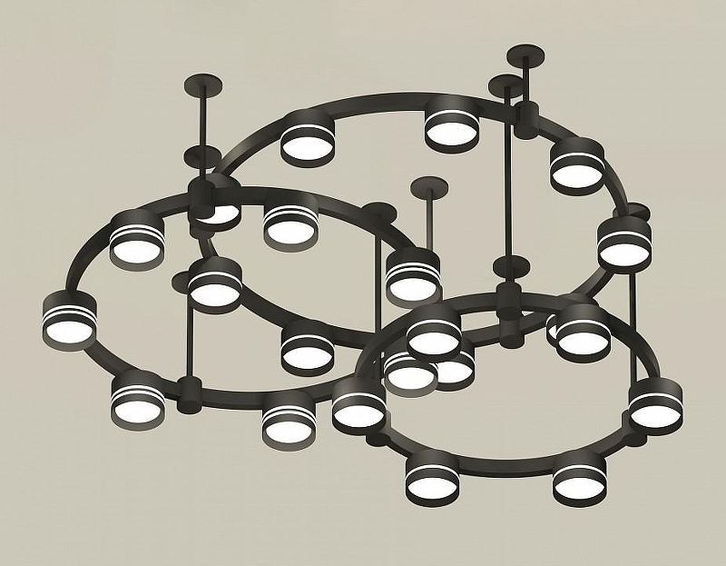 Люстра Ambrella Light XR XR92222200 цвет плафона/подвески Белый, Черный, цвет арматуры Черный