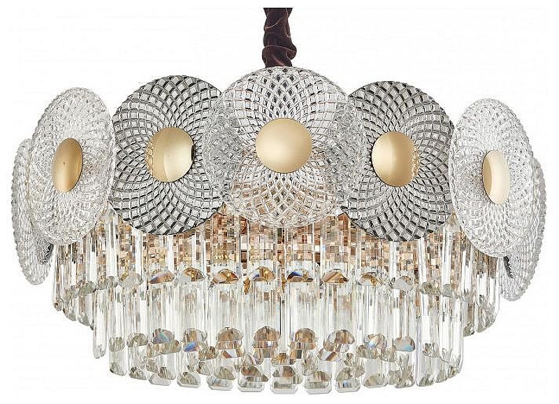 Люстра Arte Milano AM-1508B 1508B.D550.H250.E14.9 G цвет плафона/подвески Прозрачный, цвет арматуры Золото