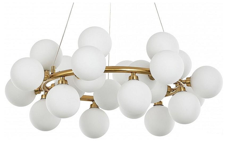 Люстра Arte Milano AM-55398 BA.55398.D700.G9.25 G цвет плафона/подвески Белый, цвет арматуры Золото