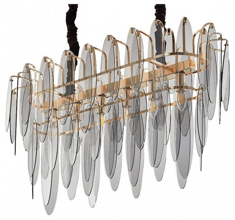 Люстра Arte Milano AM-7753B 0853B.L900.W350.H510.E14.6 G цвет плафона/подвески Серый, цвет арматуры Золото