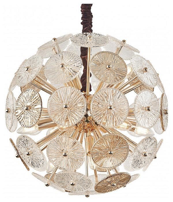 Люстра Arte Milano AM-8318 9418B.D500.E14.12 G цвет плафона/подвески Прозрачный, цвет арматуры Золото