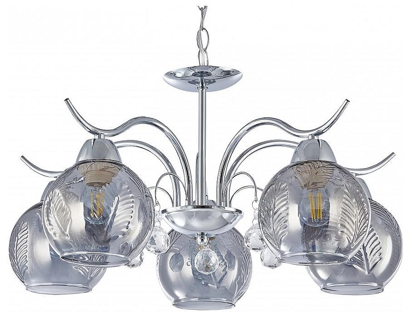 Люстра Arte Milano Amalfi-1556 331556/5 CR цвет плафона/подвески Прозрачный, цвет арматуры Хром