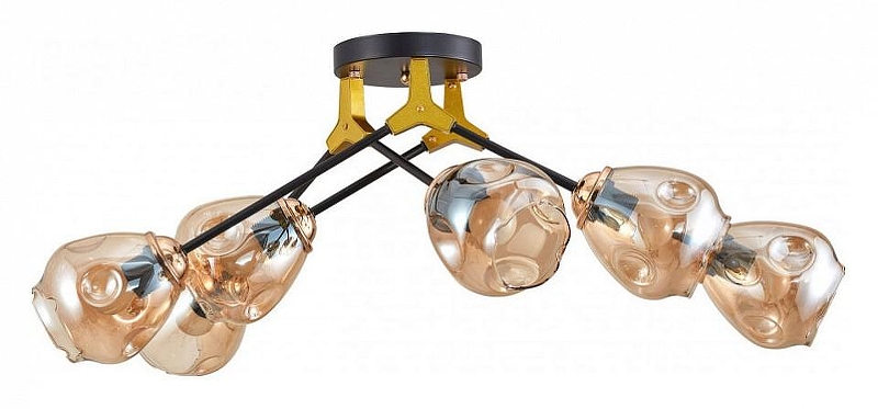 Люстра Arte Milano AMALFI 252588/6 Br цвет плафона/подвески Коричневый, цвет арматуры Золото, Черный