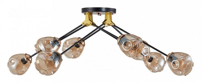 Люстра Arte Milano AMALFI 252588/8 Br цвет плафона/подвески Коричневый, цвет арматуры Золото, Черный