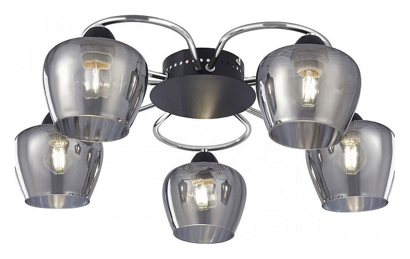 Люстра Arte Milano AMALFI-321508 321508/5 CR+BK цвет плафона/подвески Дымчатый, цвет арматуры Хром, Черный