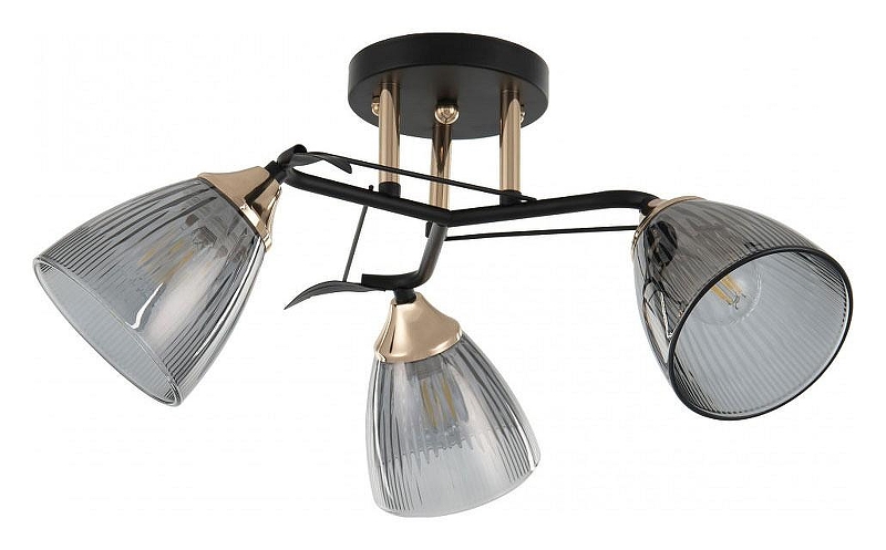 Люстра Arte Milano AMALFI-322610 322610/3 BK+FG цвет плафона/подвески Черный, цвет арматуры Золото, Черный