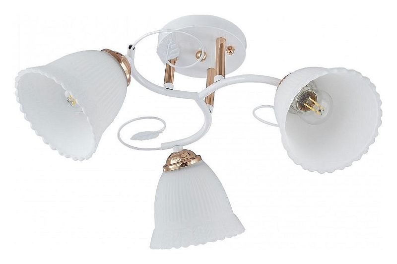Люстра Arte Milano AMALFI-325395 325395/3A WH+FG цвет плафона/подвески Белый, цвет арматуры Белый, Золото