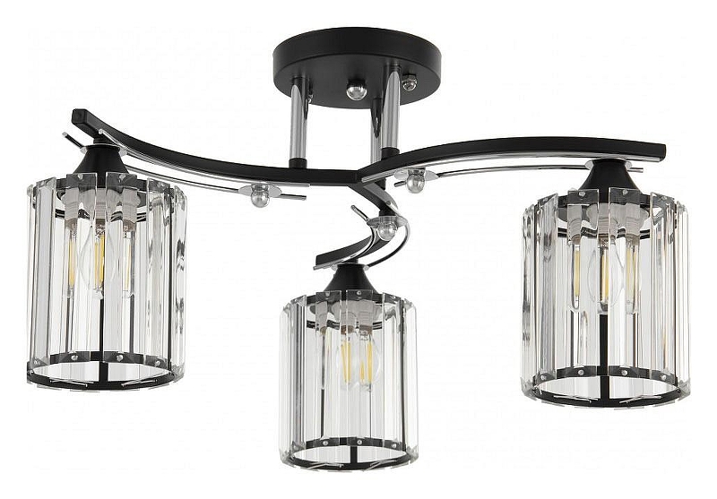 Люстра Arte Milano AMALFI-327103 327103/3 BK+CR цвет плафона/подвески Прозрачный, цвет арматуры Хром, Черный