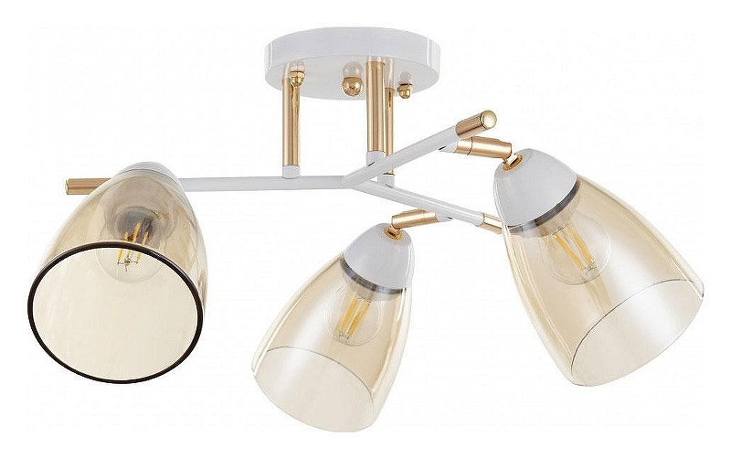 Люстра Arte Milano AMALFI-327410 327410/3 FG+WH цвет плафона/подвески Янтарный, цвет арматуры Белый, Золото