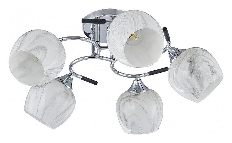 Люстра Arte Milano AMALFI-327985 327985/5 CR+BK цвет плафона/подвески Белый, Черный, цвет арматуры Хром, Черный