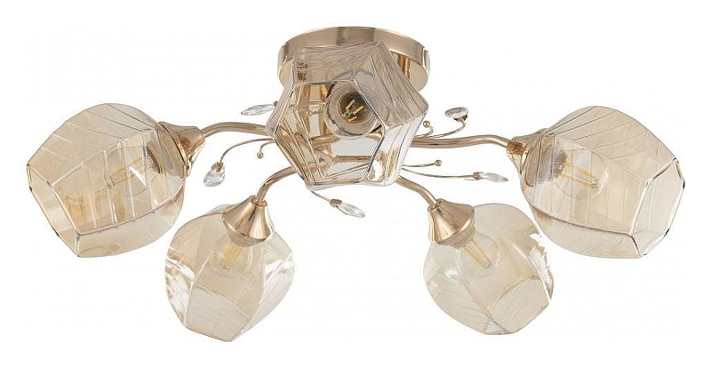 Люстра Arte Milano AMALFI-328106 328106/5 FG цвет плафона/подвески Янтарный, цвет арматуры Золото