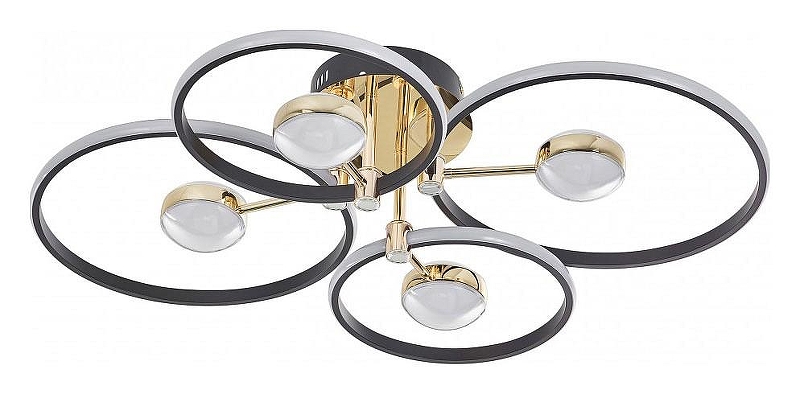 Люстра Arte Milano Ferrara-76140 276140/4+4 BK/GD цвет плафона/подвески Белый, Черный, цвет арматуры Золото, Черный