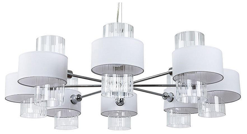 Люстра Artelamp Fantas1a A4076LM-8CC цвет плафона/подвески Белый, Прозрачный, цвет арматуры Хром