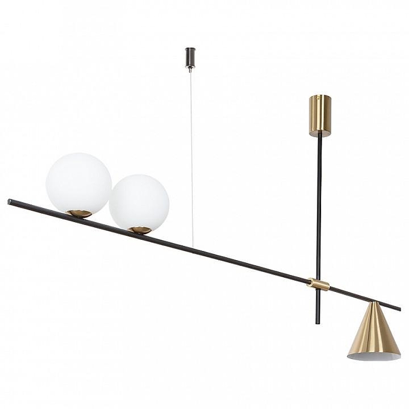 Люстра Artelamp Jacob A7029PL-3BK цвет плафона/подвески Белый, Медь, цвет арматуры Черный