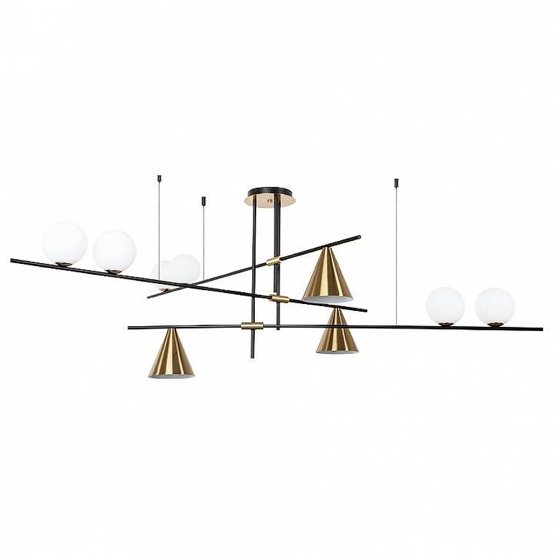 Люстра Artelamp Jacob A7029PL-9BK цвет плафона/подвески Белый, Медь, цвет арматуры Черный