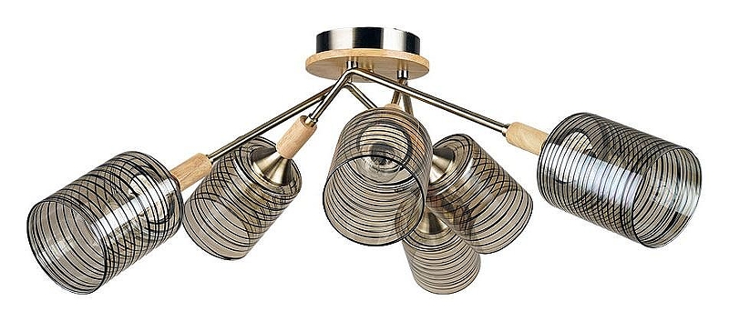 Люстра Artelamp Mar1a A4536PL-6AB цвет плафона/подвески Оранжевый, цвет арматуры Бронза