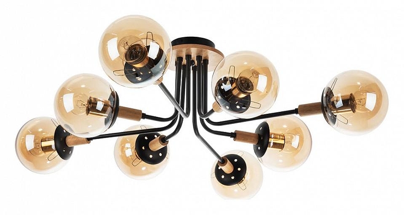 Люстра Artelamp Oxford A2716PL-8BK цвет плафона/подвески Коньячный, цвет арматуры Коричневый, Черный